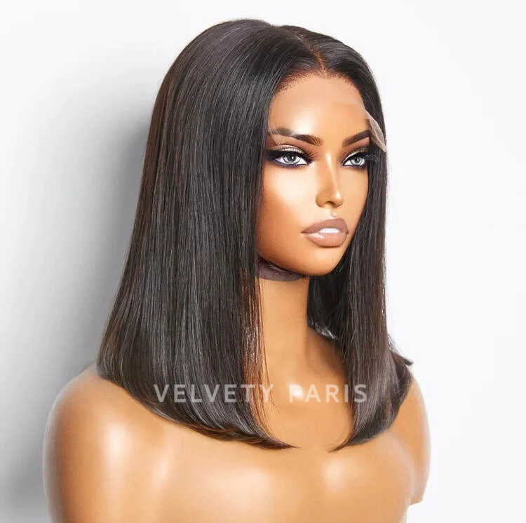 Perruque Bob Lisse 5X5, cheveux lisses et naturels avec fermeture pour un style élégant