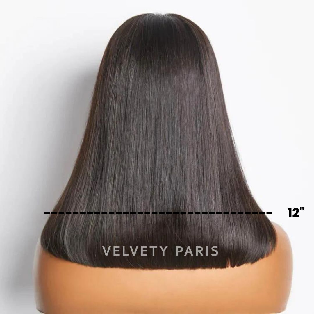 Perruque Bob Lisse 5X5, perruque chic avec fermeture pour un look soigné et naturel