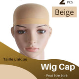 2 Bonnets couleur Beige pour perruque - VELVETY PARIS