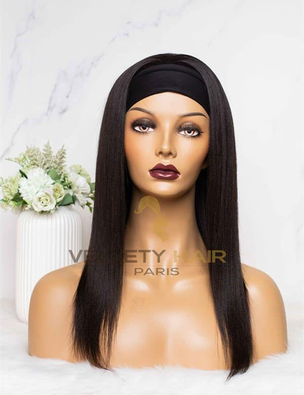 Perruque Bandeau headband wig Lisse Raide mi-longue - VELVETY PARIS