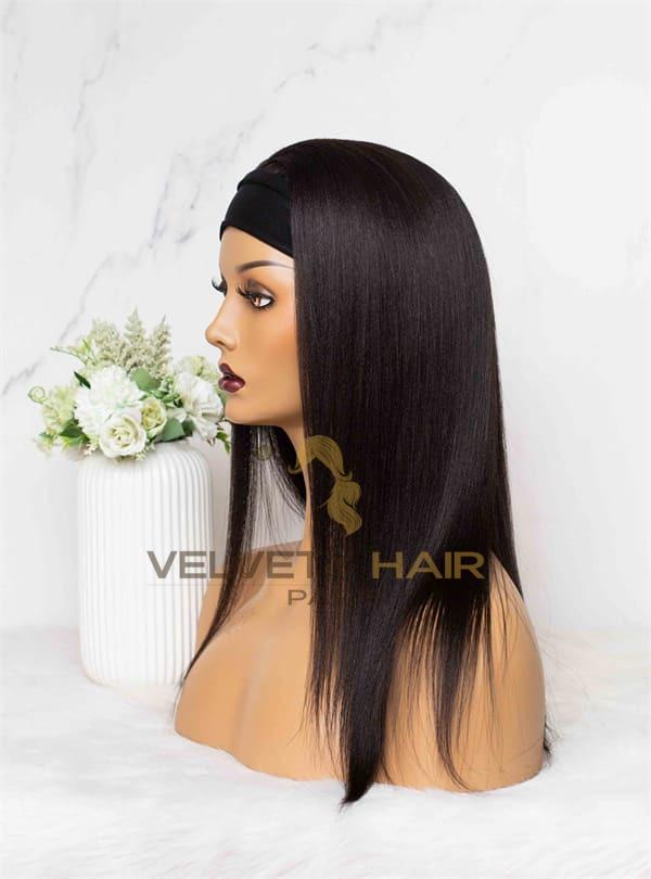 Perruque Bandeau headband wig Lisse Raide mi-longue - VELVETY PARIS