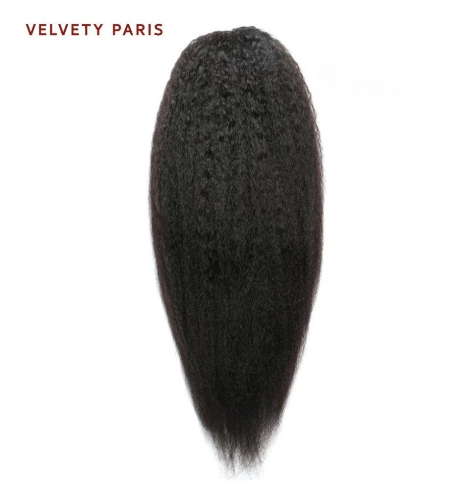 Ponytail brésilien lisse crépu 170g, parfait pour une coiffure volumineuse et élégante.