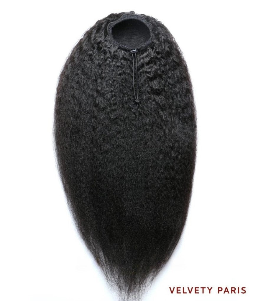 Queue de cheval en cheveux naturels kinky straight, 170g pour un volume naturel.