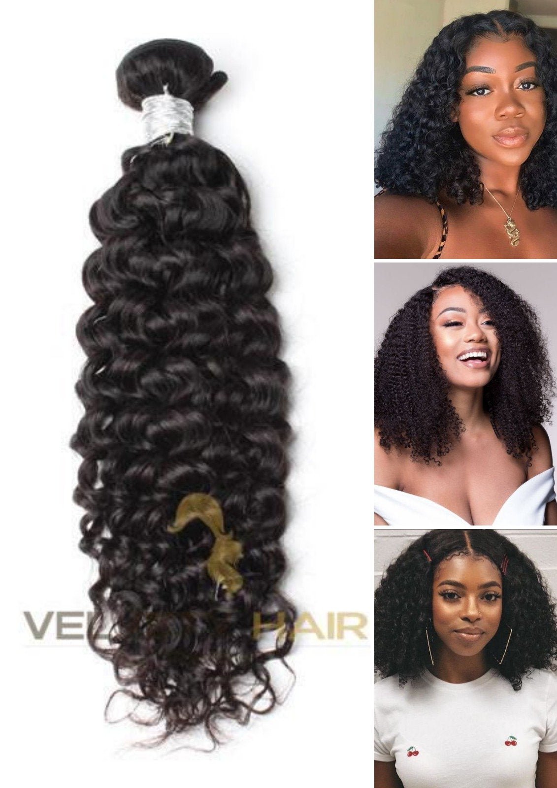 Tissage Remy Deep Curly 100% Cheveux Naturels - VELVETY PARIS