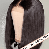 Perruque Cheveux Brésiliens Closure Carré Bob lisse - Prix Doux - 130%