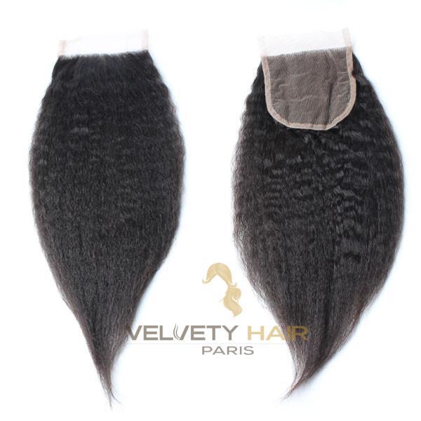 Closure cheveux 100% naturel yaki Kinky Afro - VELVETY PARIS