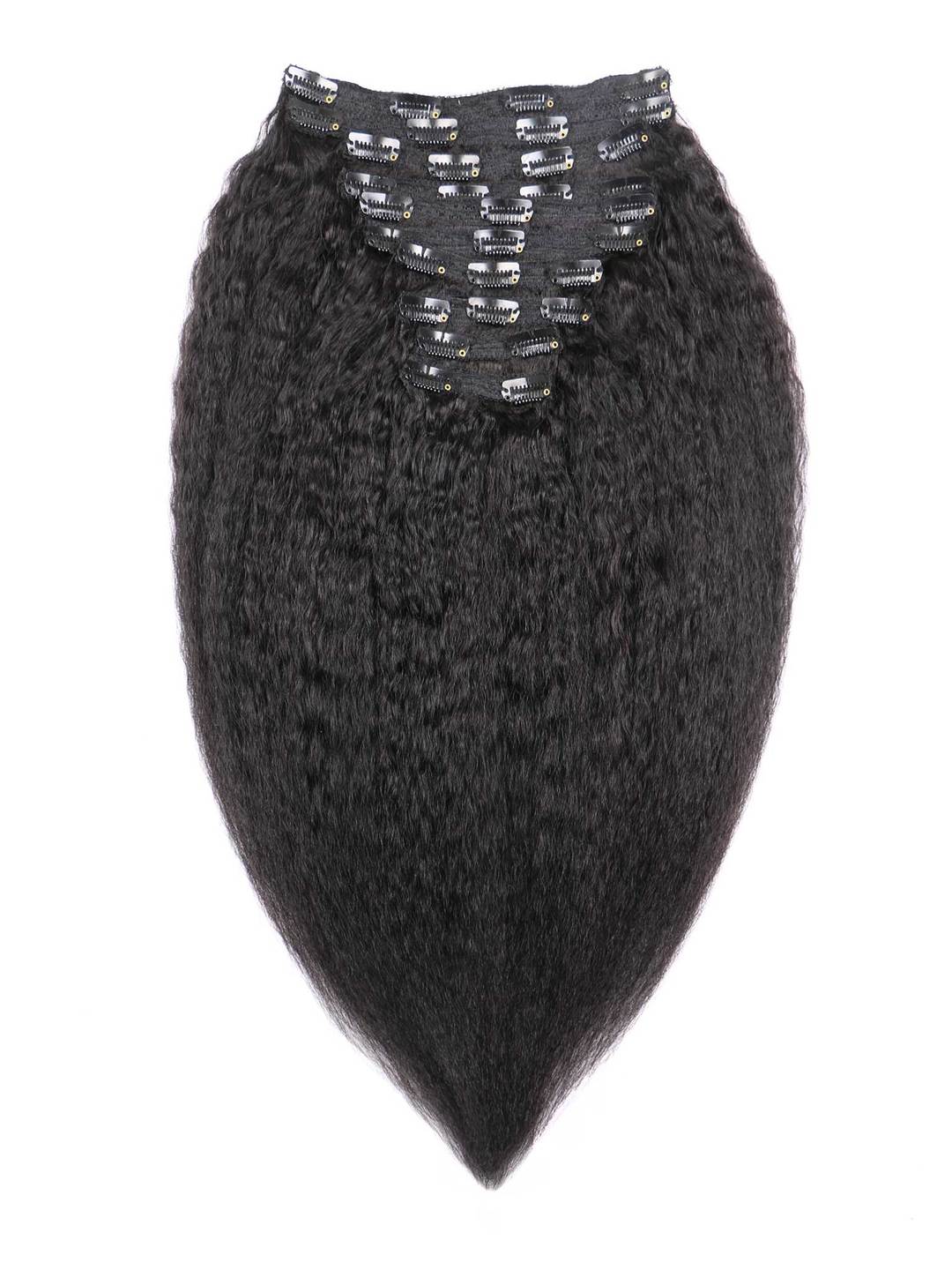 
Clip-In Extensions cheveux brésiliens Kinky Straight 220g, volume intense et look glamour
