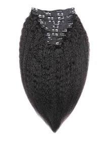 
Clip-In Extensions cheveux brésiliens Kinky Straight 220g, volume intense et look glamour
