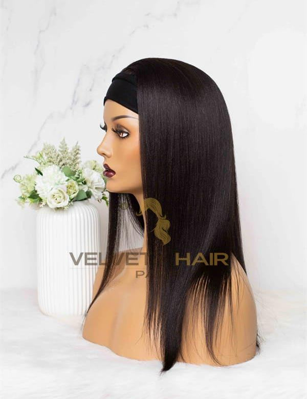 Perruque Bandeau headband wig Lisse Raide mi-longue - VELVETY PARIS