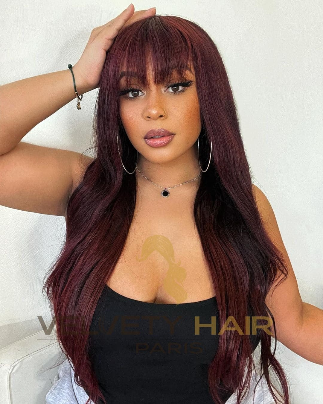Perruque Lace Closure Frange Lisa - VELVETY PARIS