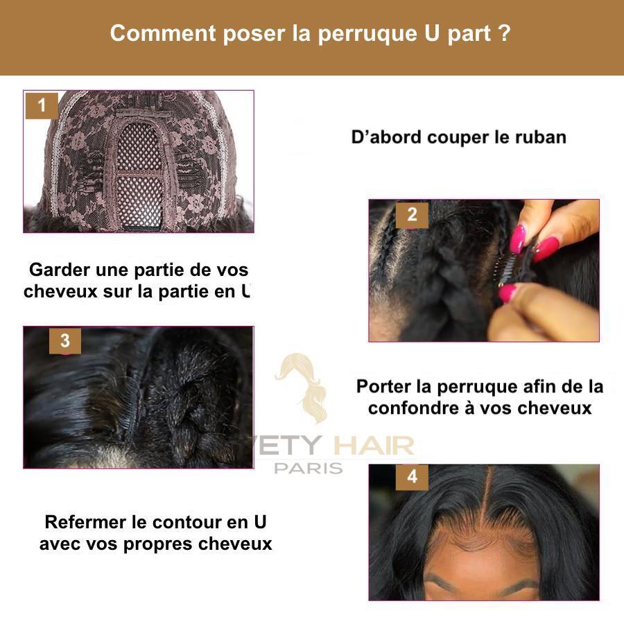 Perruque U part Wig Ondulé Body wave - VELVETY PARIS