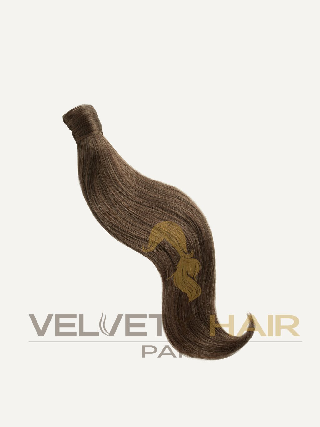 Ponytail - Queue de Cheval -Lisse - Châtain - VELVETY PARIS