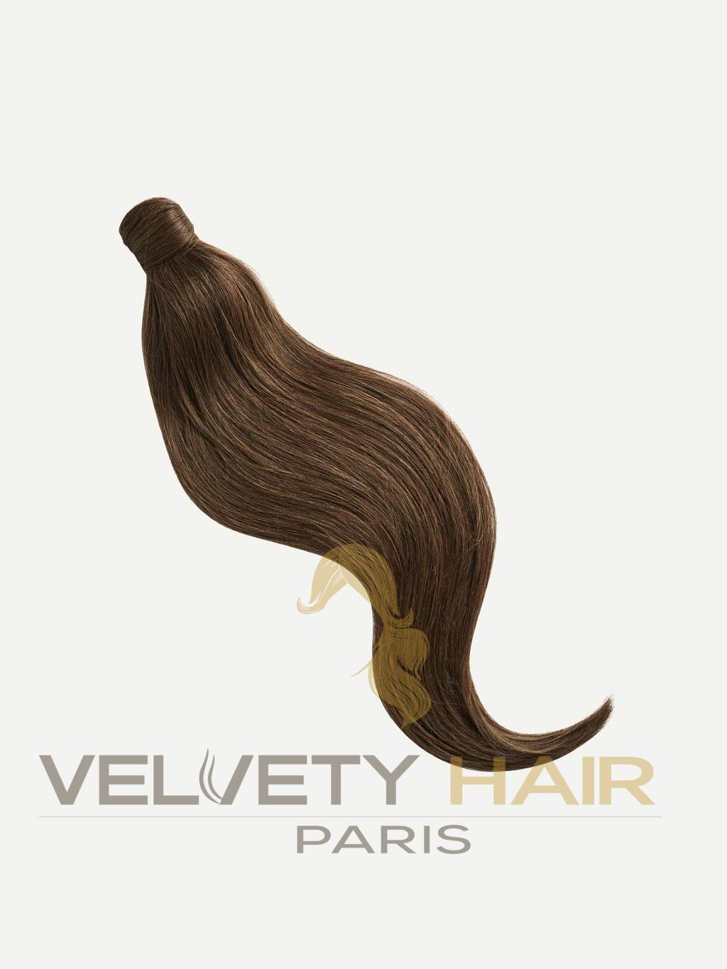 Ponytail - Queue de Cheval -Lisse - Marron Neutre - VELVETY PARIS