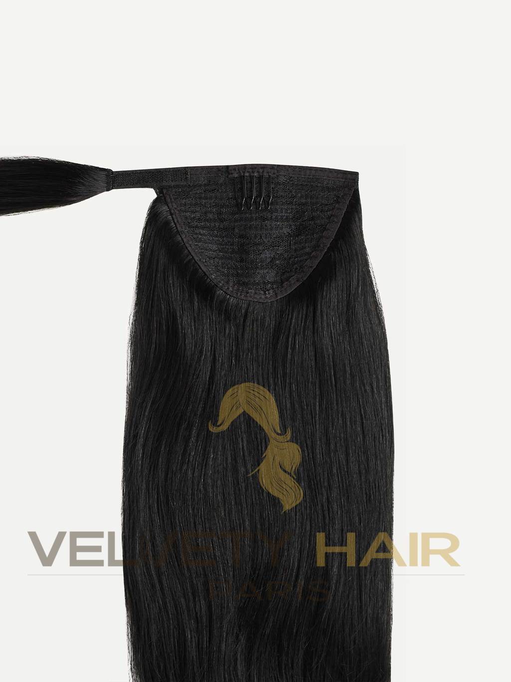 Ponytail - Queue de Cheval -Lisse - Noir de Jais - VELVETY PARIS