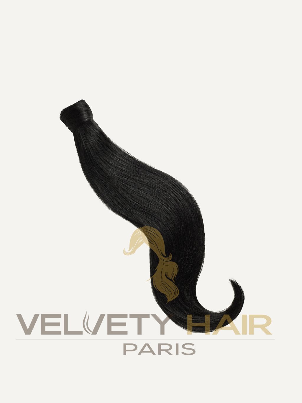 Ponytail - Queue de Cheval -Lisse - Noir de Jais - VELVETY PARIS